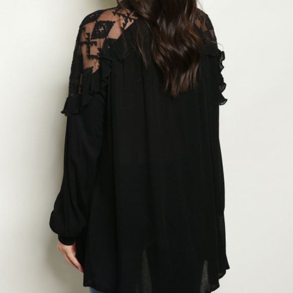 BLACK TUNIC TOP - Picture 2 of 8